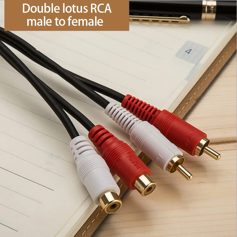 Kabel RCA 2RCA do 2 RCA z męskiego na męskie kabel Audio pozłacane kabel Audio RCA 1.8m do kina domowego TV DVD wzmacniacz CD Soundbox