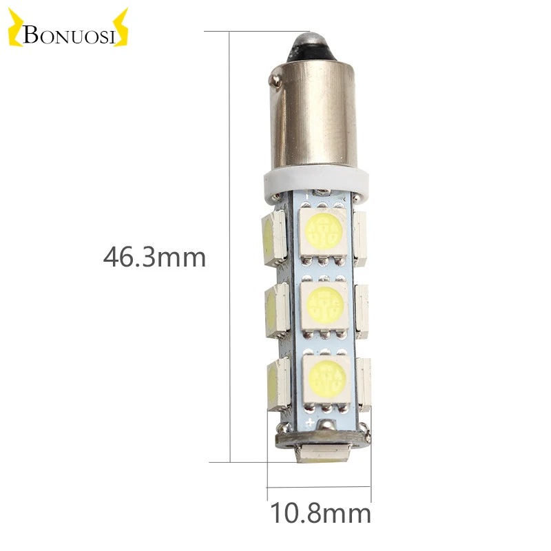 

10Pcs Ba9s 13Smd 5050 White Car Led Marker Lamps Auto License Plate Light Door Bulb Dc 24v Parking Wedg Car StylingSignal Lamp