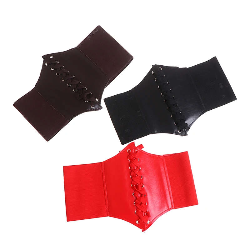 Fashion Corset Wide Belt Pu Leather Slimming Body Belts For Women Elastic Waist Belt Adjustable Dress Waistband