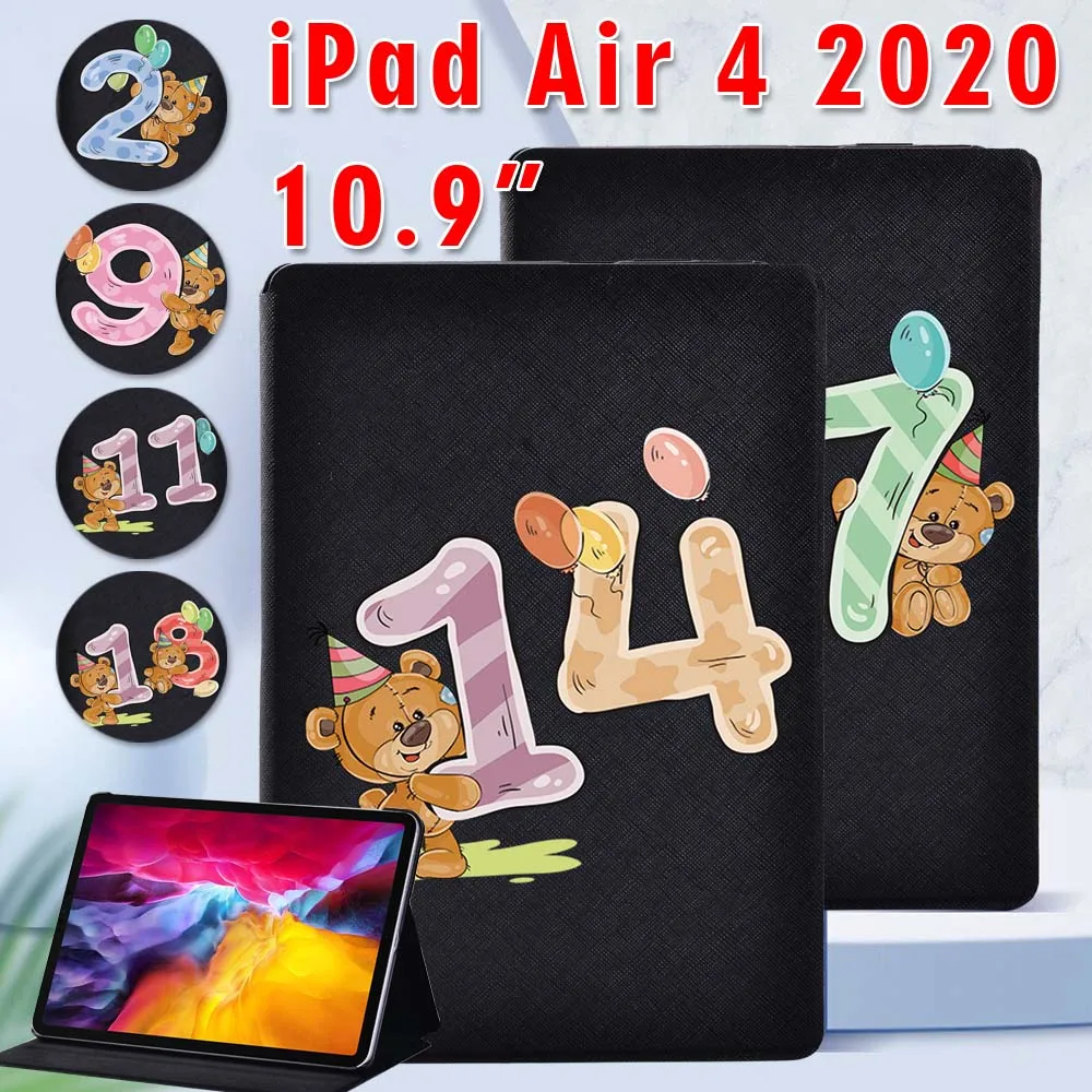 

Флип-чехол для планшета для Apple IPad Air 4 2020 10,9 дюймов исходное цифровое из искусственной кожи Стенд Fold крышка