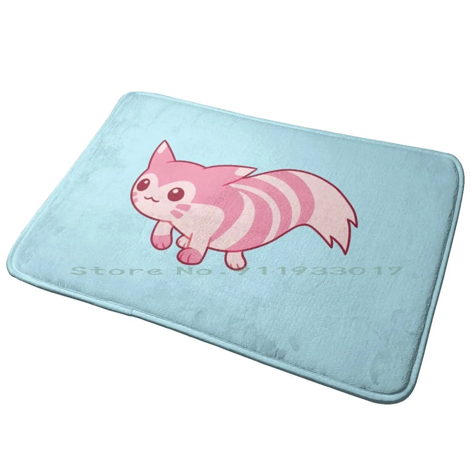 Shiny Furret Walk Meme Entrance Door Mat Bath Mat Rug Pattern Pilot Black Fan Art Anti-Slip Bedroom Kitchen Foot Mat Floor