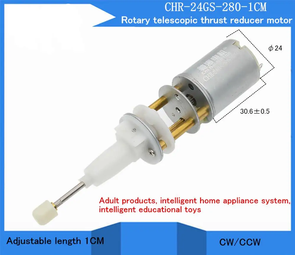 

Rotary Telescopic Thrust Reducer Gear DC Motor 6V Can Push 20kg 3V 6V Worm Cyclotron Telescopic Structure CHR-24GS-280-1CM