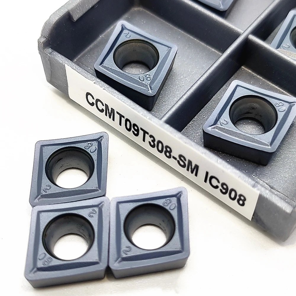Imagem -02 - Cnc Metal Torno Interno Turning Tool Carbide Insert Torneamento de Alta Qualidade Insere Ccmt09t304 Ccmt09t308 sm Ic907 Ic908