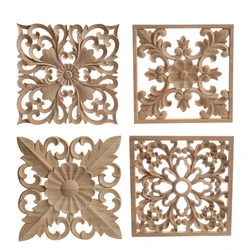 Wood Mouldings Wood Carving Door Onlay Wood Applique Wood Decal Antique Retro Modern Long Leaves Wooden Cabinet Furniture Corner