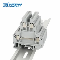 UKK/UKKB 3 10Pcs Double Level Screw Connector 2.5 mm² Wire Plug Electrical Universal DIN Rail 2 Level Terminal Block UKK3 UKKB3