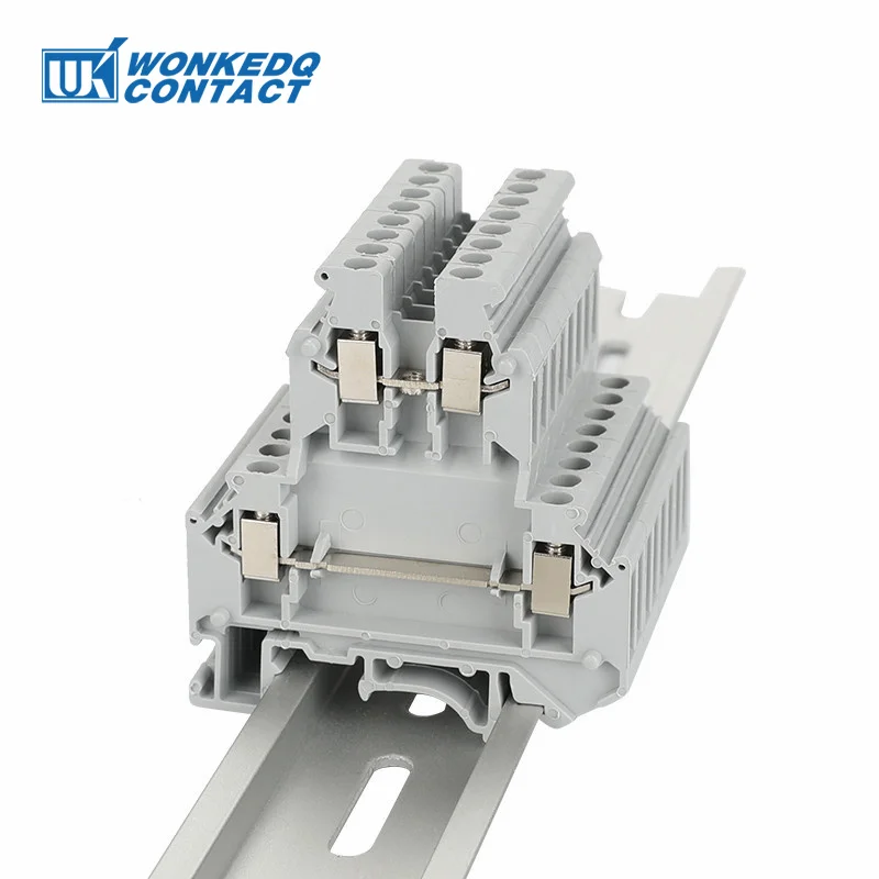 UKK/UKKB 3 10szt Dwupoziomowe złącze śrubowe 2,5 mm² Wtyczka przewodu Elektryczna uniwersalna listwa zaciskowa na szynę DIN 2-poziomowa UKK3 UKKB3