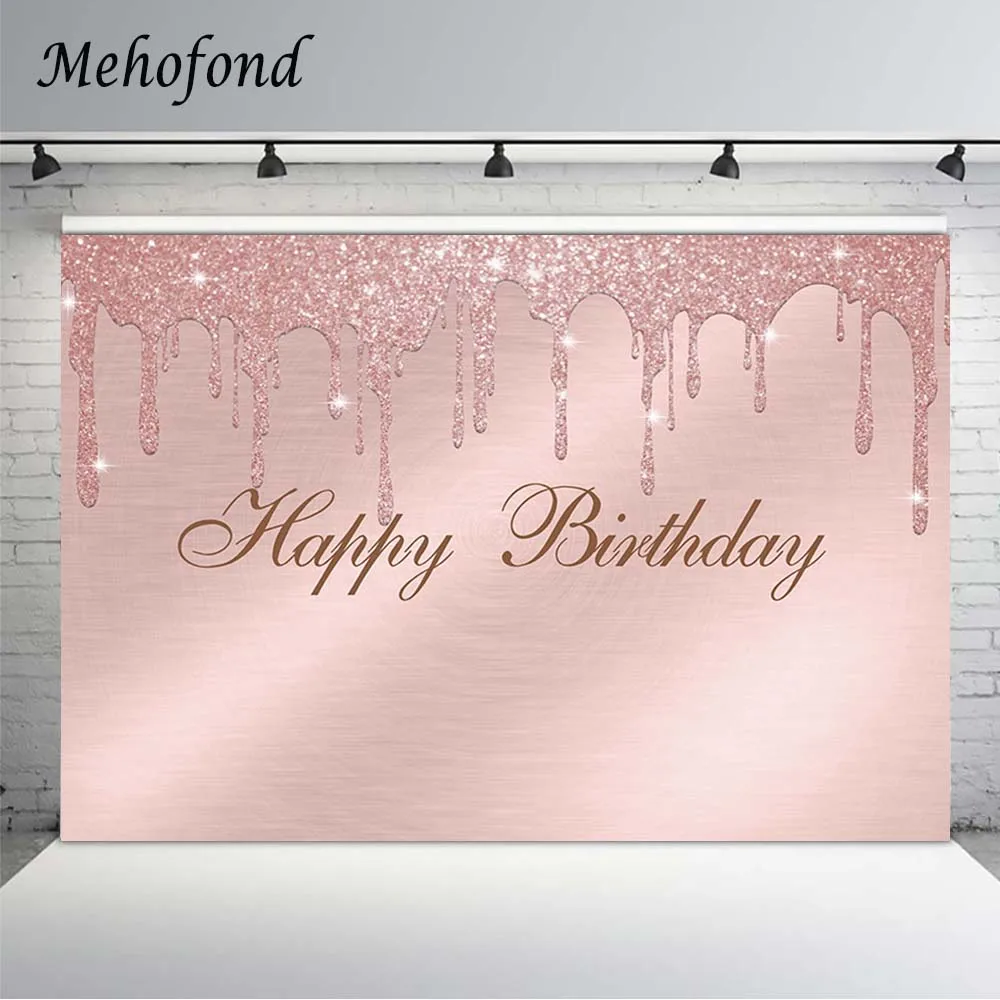 

Mehofond Pink Backdrop For Girl Glitter Sands Bokeh Princess Women Birthday Party Photography Background Photocall Photo Studio