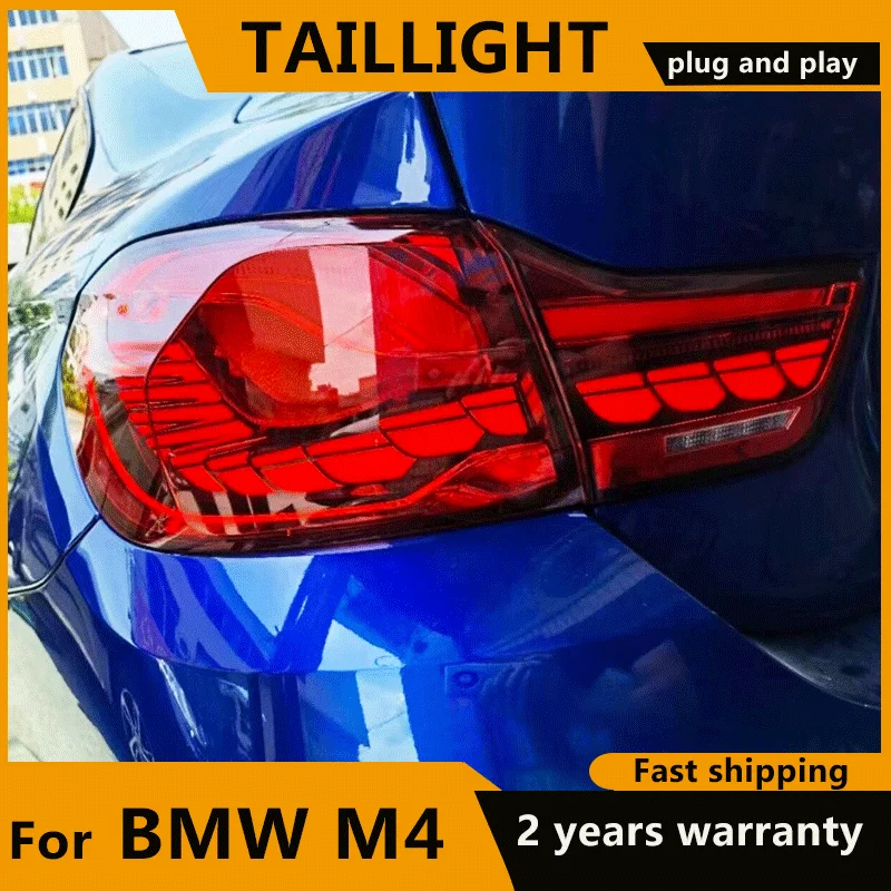 LED Taillights For BMW F82 2014-2019 M4 Red Tail Light GTS Design Black LED Rear Lamp F32 F33 F83 F36 DRL Dynamic Turn Signal