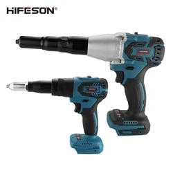 HIFESAON Electric Rivet Gun 2.4mm-4.8mm Portable Electric Blind Riveter Screwdriver Rivet Nut Rechargeable