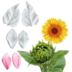 3 Styles Sunflower Flower Veiners Silicone Molds Fondant Sugarcraft Gumpaste Resin Clay Water Paper Cake Decorating Tools M2316