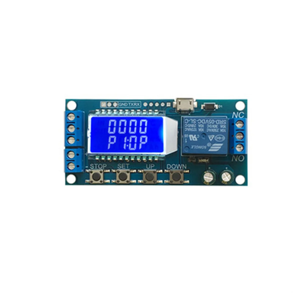 DC 5-30V Digital Time Delay Relay Dual LED Display Timer Control Switch Adjustable Timing Relay Time Delay Switch with Micro USB