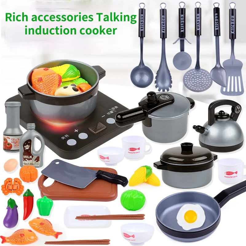 Children Mini Kitchen Toys Cookware Pot Pan Kids Pretend Cook Play Kits Simulation Kitchen Utensils Toys For Children Gift