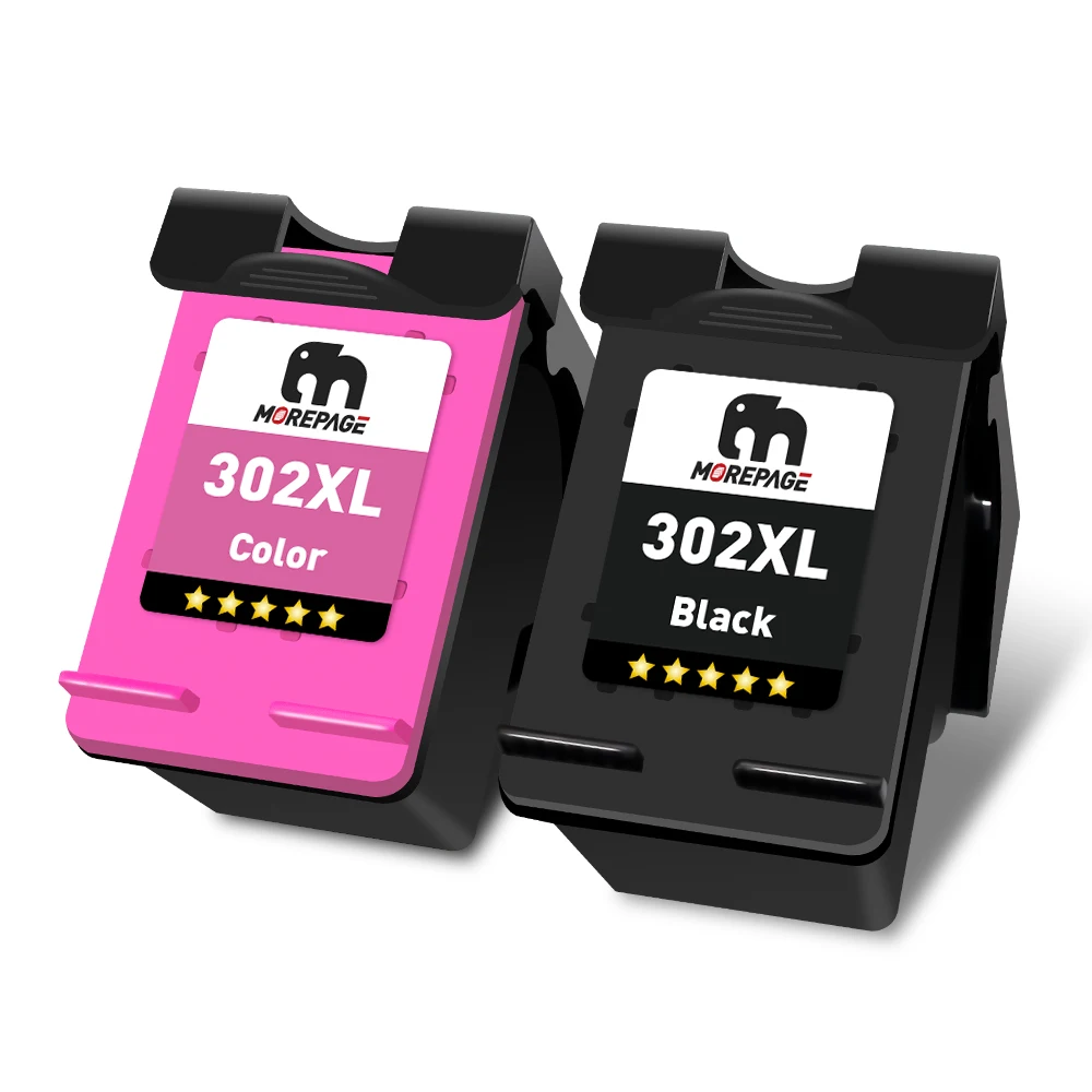 MorePage 302XL cartouche d'encre reconditionnée pour HP302 HP 302 pour HP Deskjet 2130 2135 1110 3630 3632 Officejet 3830 4520 imprimante
