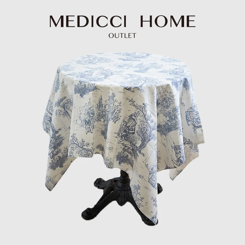 

Medicci Home Toile De Jouy скатерть INS французская ретро скатерть хлопково-льняная скатерть для кухни, столовой, вечеринки, праздника, пикника