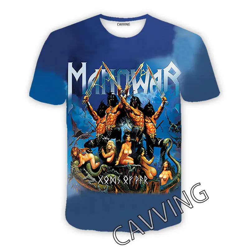 

New Fashion Women/Men's 3D Print Manowar Band Casual T-shirts Hip Hop Tshirts Harajuku Styles Tops Clothing