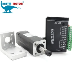 Square 104W ER8 Brushless spindle motor CNC kit & DBD200 24V brushless driver with spindle  clamp