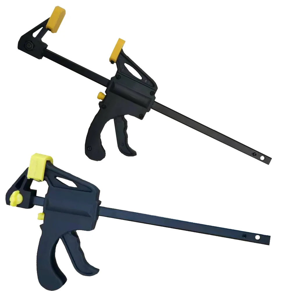 2Pcs 6inch OR 4inch yellow Woodworking Work Bar F Clamp Clip Set Hard Grip Quick Ratchet Release DIY Carpentry Hand Tool Gadget image 3