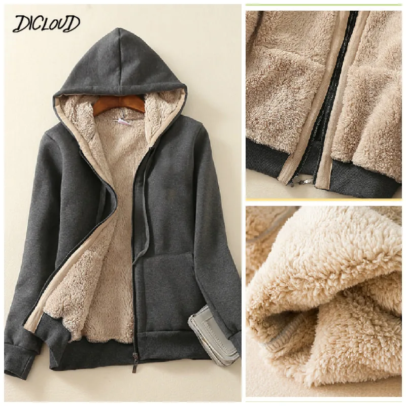 Womens Cashmere Winter Warm Coats Thick Parka Warm Hooded Coat Women Jacket Winter Parka Basic Jacket Fashion Women\'s Clothing