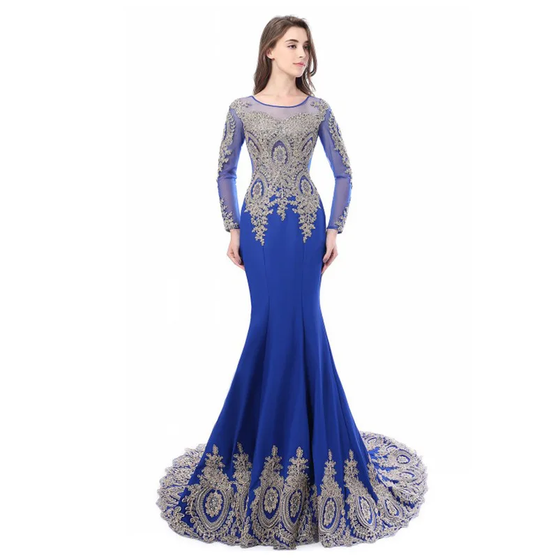 

Long Sleeve Formal Evening Dress Classic Mermaid Party Dress Luxury Prom Dress Plus Size Robe De Soiree Evening Dresses Long