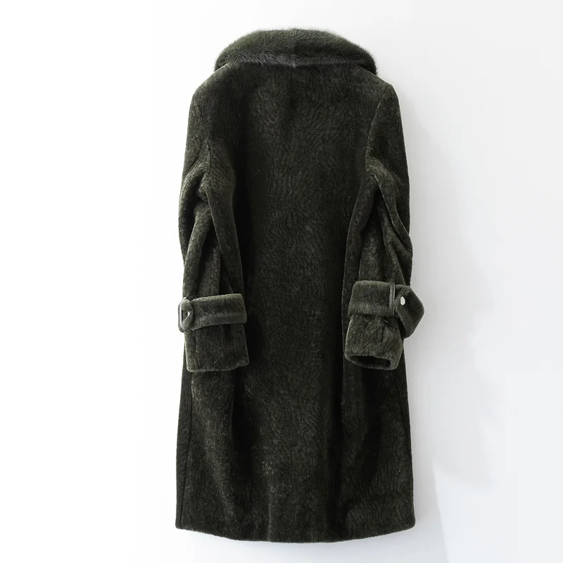 2020 New Mink Lapel Sheep Shearing Leather And Fur Loose Coat Temperament Lamb Wool Coat Tide