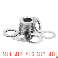 20PCS 0.1mm 0.2mm 0.3mm 0.5mm 1mm Stainless steel Flat Washer Ultrathin gasket Thin shim M14 M15 M16 M17 M18