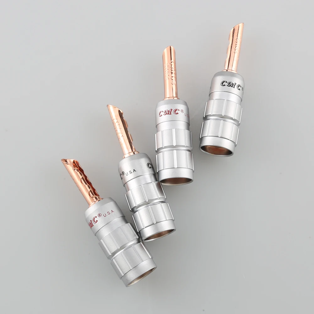 Hi end cabo de áudio banhado a cobre plugue tipo banana bfa z, conector de fio de alto-falante hifi