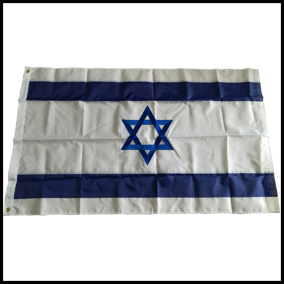 Embroidered Sewn Israel Flag Israeli Embroidery Banner World Country Nation Oxford Fabric Nylon 3x5ft