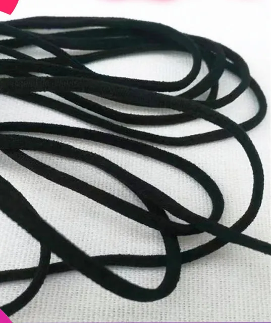 10Yards 3/5MM Mouth Mask Elastic Band String Face Mask Black Rope Rubber Band Tape Ear Cord Round Flat Ear Hanging DIY Accessory