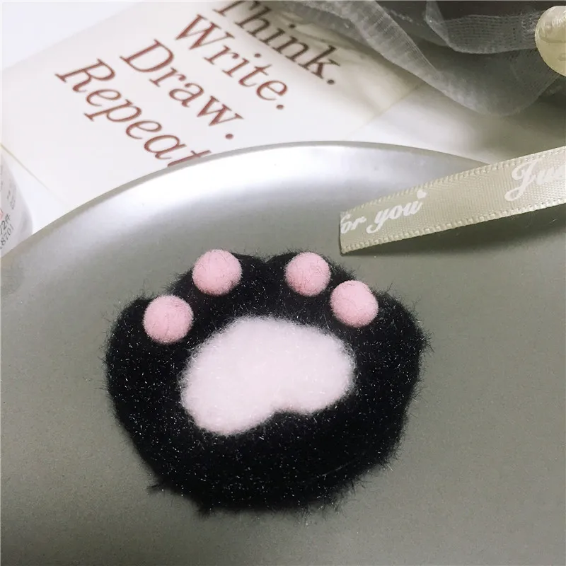 10pcs/lot DIY Handmade cute cat PAWS in three colors   Padded Patches Appliques For Clothes Sewing Supplies DIY Hair Decoration