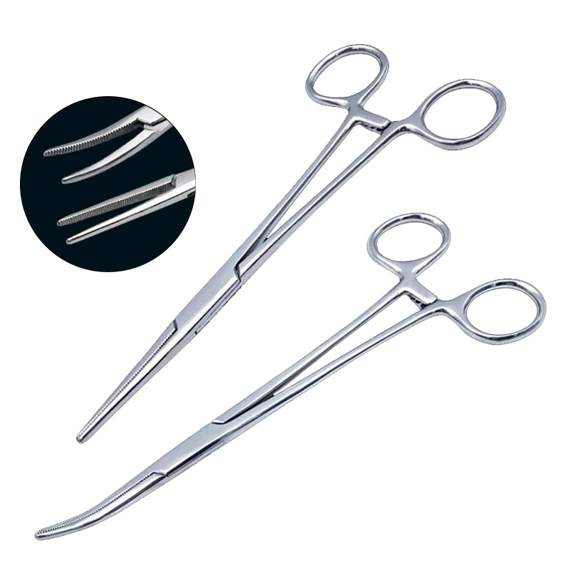 

Кровоостанавливающие щипцы с изогнутой головкой 24 см, медицинские плоскогубцы из нержавеющей стали, хирургические щипцы, лабораторные кусачки