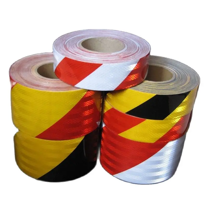 15CM / 20CM Double Color Twill Reflective Strip Sticker Anti Collision Warning Tape For Truck Traffic Garage Floor Self-adhesive