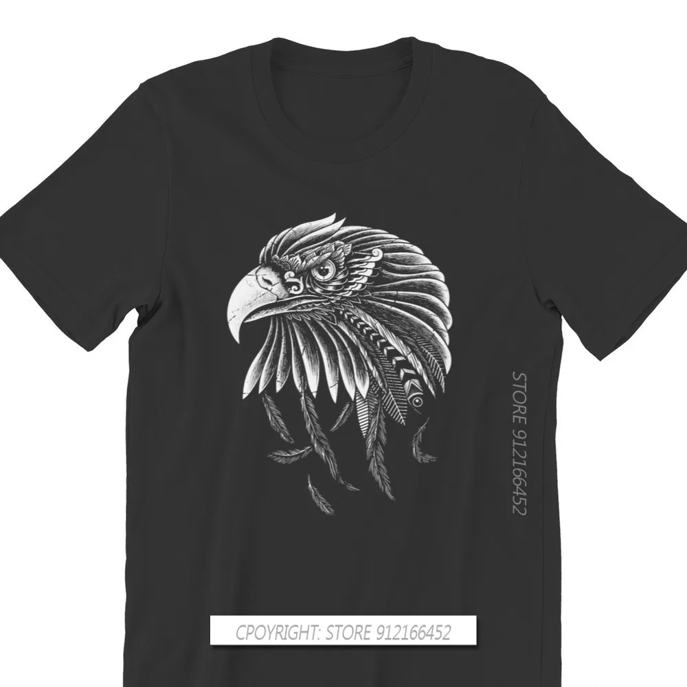 Falconry Austringer Bird TShirt For Men Impressive Hand Drawn Golden Eagle Portrait Soft Summer Casual Sweats T Shirt Fluffy