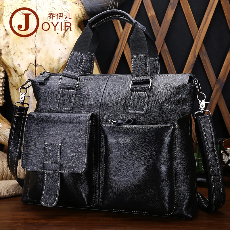 

Business Fashion Men Briefcase Head Layer Cowhide Multi-Function Computer Bags Leisure Solid Color Shoulder Bags Briefcase Bag