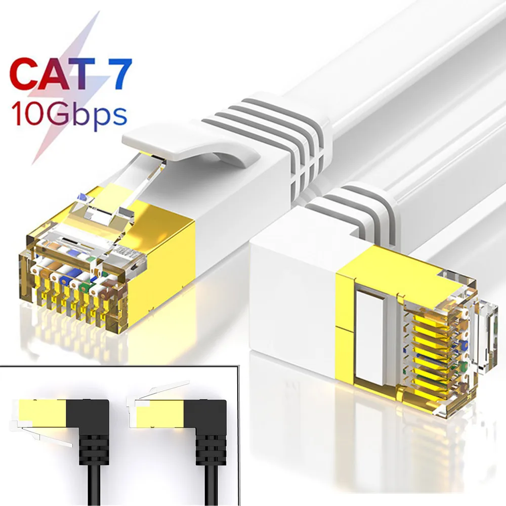 猫7イーサネットケーブル,ケーブルrj45,cat7,lan,1m,2m,3m,5m,10m,rj 45,フラットネットワーク,ケーブルロール,右アングル90度