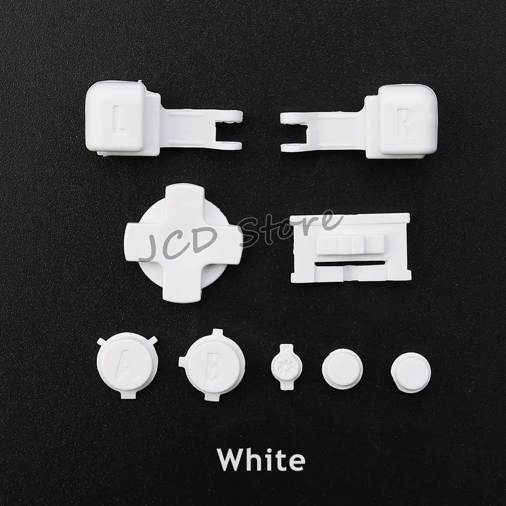 JCD Plastic Full Set Buttons For Gameboy GBA SP A B  L R Select Start Power On Off Volume Buttons D Pad key