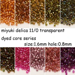 Japan DB Miyuki Delica Beads 1.6mm Transparent Dyed Core Series 5G Glass Beads for Jewelry