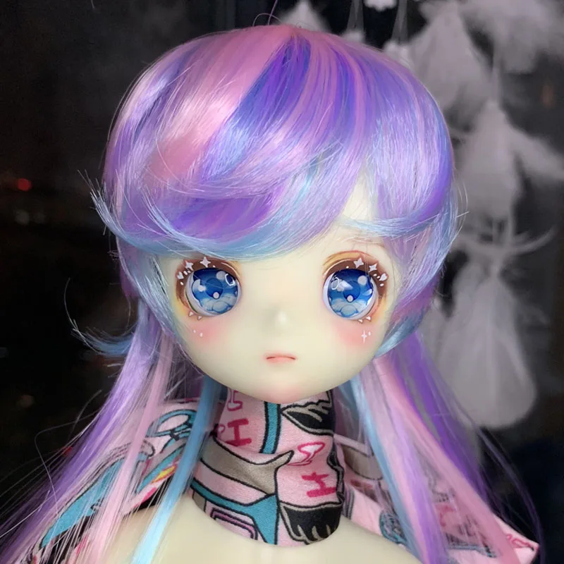 New Style Bjd Doll Wig 1/3 1/4 1/6 1/8  Jellyfish Head Long Hair Colorful Wig