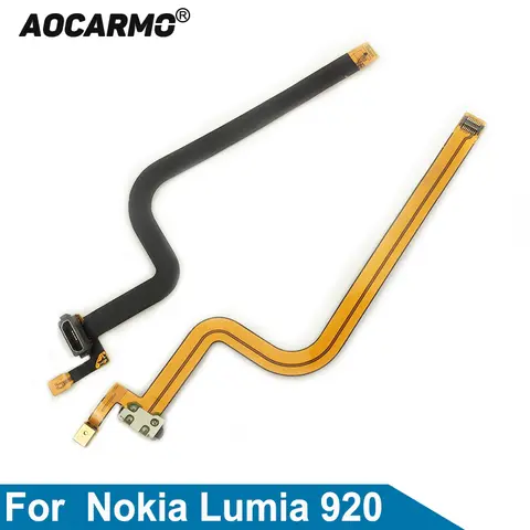 Aocarmo For Nokia Lumia 920 USB Charging Port Charger Dock USB Connector Flex Cable Replacement Part