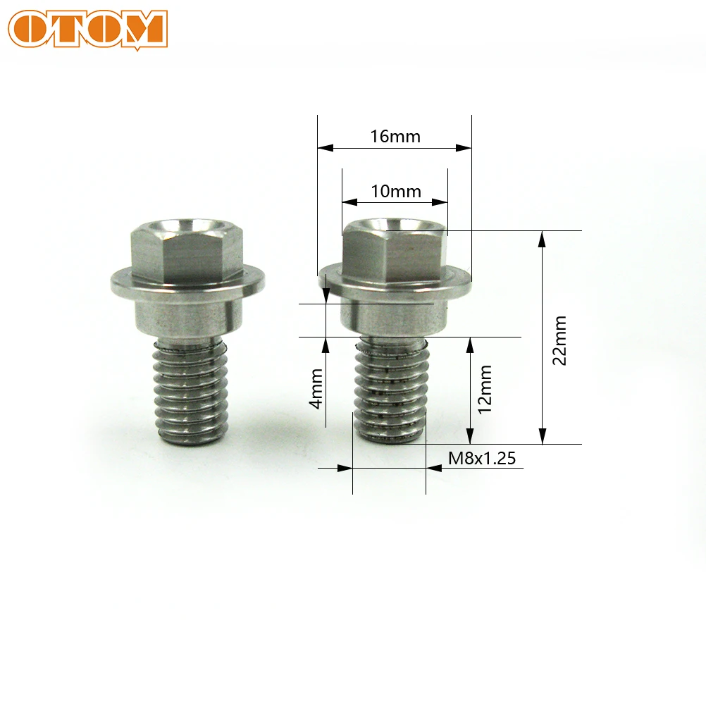 OTOM Motorbike M8*1.25 Seat Screw CNC Machining Stainless Steel Cushion Side Bolt Nut For KAWASAKI KX125 KX250F KXL450R KX500