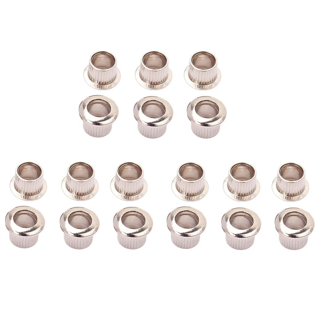 18 pcs Nickel 10mm Metal Vintage Guitar Tuner Conversion Bushings Ferrules