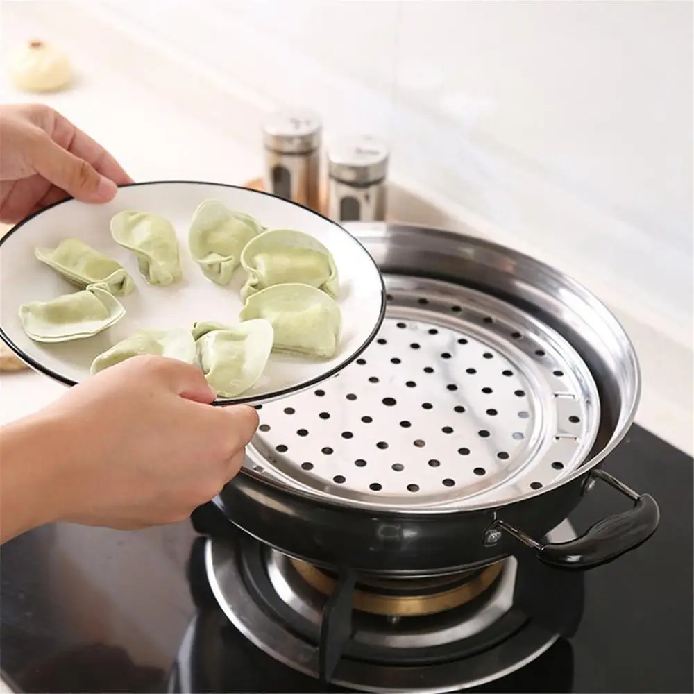 Multifunctional Home Kitchen Round Shape Stainless Steel Steamer Rack Insert Stock Pot Steaming Tray Stand Cookware Tool