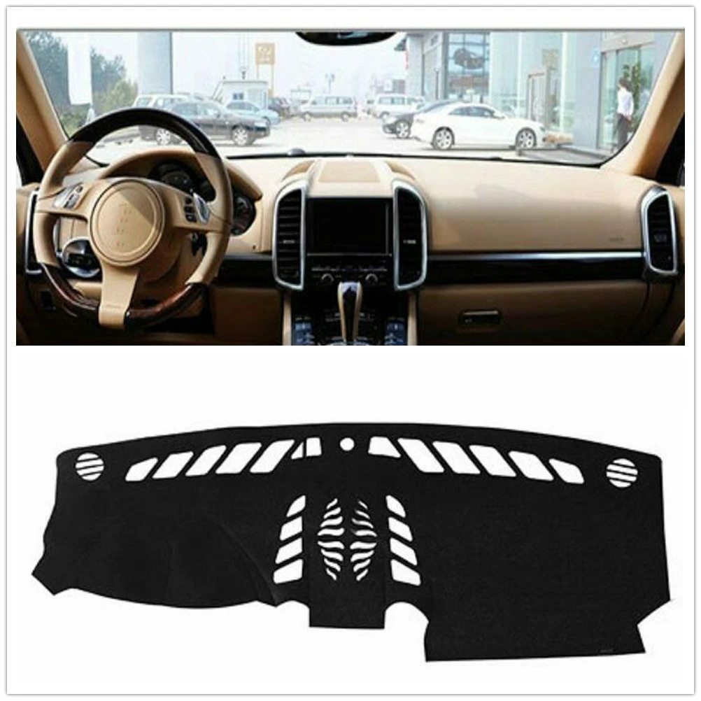 

For Porsche Cayenne 2008-2015 Black Car Dash Board Heat Proof Mat Sun Shield Pad Shade Strip Trim Front Dashboard Cover Carpet