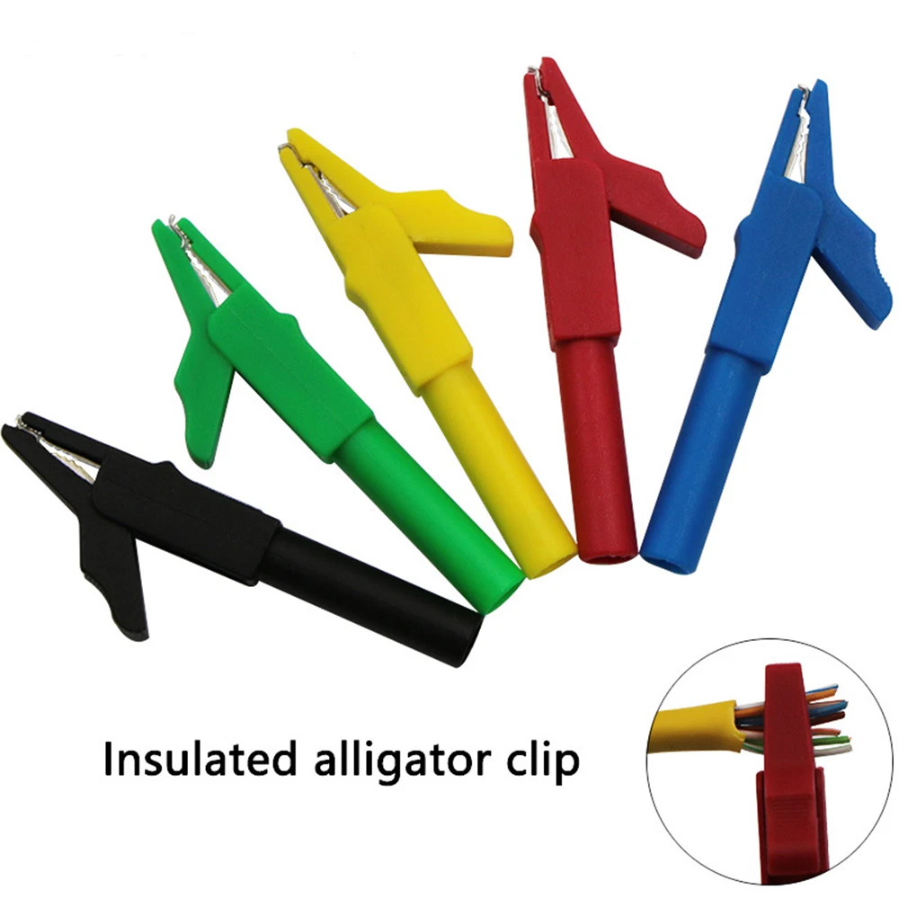 5Piece Plastic Insulated Alligator Clip Banana Plug Car Auto Battery Test Cable Probes Crocodile Clamp Alligator Probe