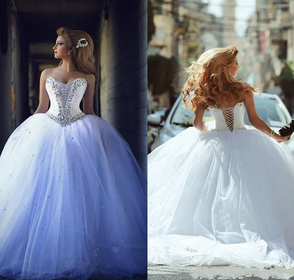 

Customized Luxury Princess Wedding Dresses 2025 Sweetheart Crystals Sleeveless Tulle Court Train Bridal Gowns Lace up Back