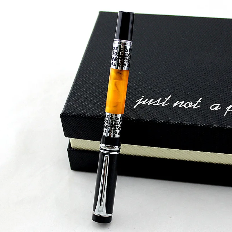 1pcs luxury Pen High quality classical fountain pen Orange grain high-grade business pen metal signature fountain pen