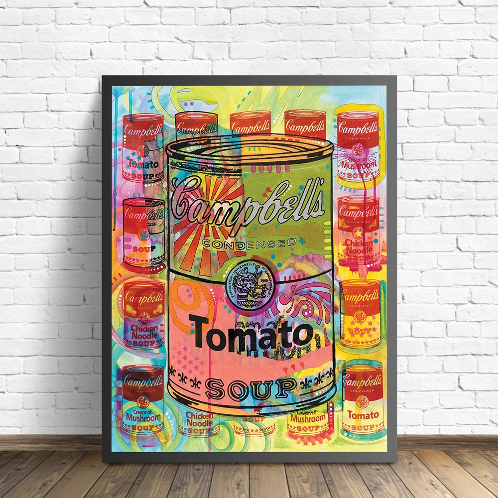 Art Print Wall Painting Tomato Mushrooms Soup Abstract Color Art Decorative Picture Wall Art Prints For Living Room Unframed