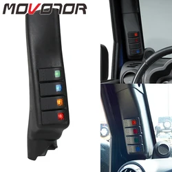 MOVOTOR Interior Left Hand A Pillar 4 Switch Panel Pod for Jeep Wrangler JK JKU Unlimited Rubicon Sahara Off Road Sport