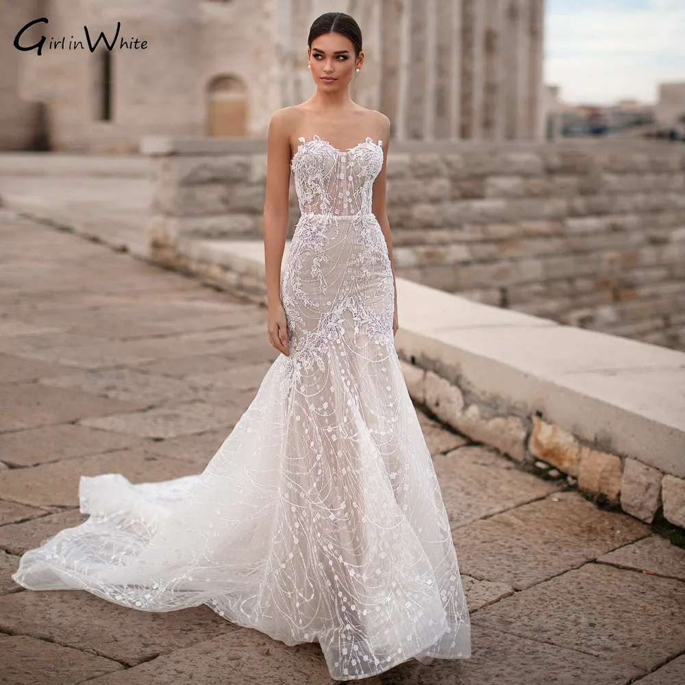 

Sexy Illusion Sweetheart Mermaid Wedding Dress 2024 Luxury Appliques Sleeveless Bridal Gown Backless Bride vestidos de novia