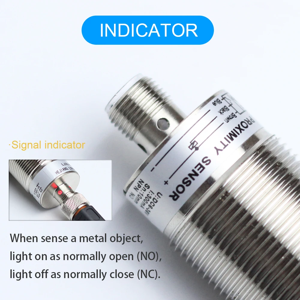 Cloweit IP65 M30 Inductance Proximity Sensors NPN PNP DC10-30V 4pin Connect Cylindrical Metal Approach Detect Switch LJ30A3