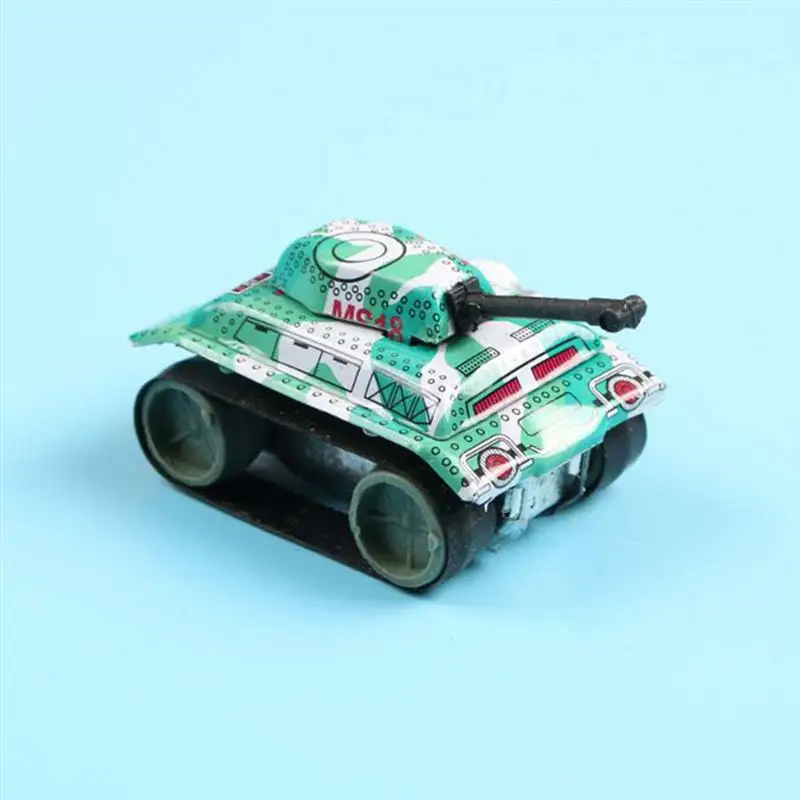 4Pcs Tank Toy Kids Classic Tin Wind Up Toy Friction Tank Modern Clockwork Toy Kid Plaything for Children Kids Classic Toy Gift